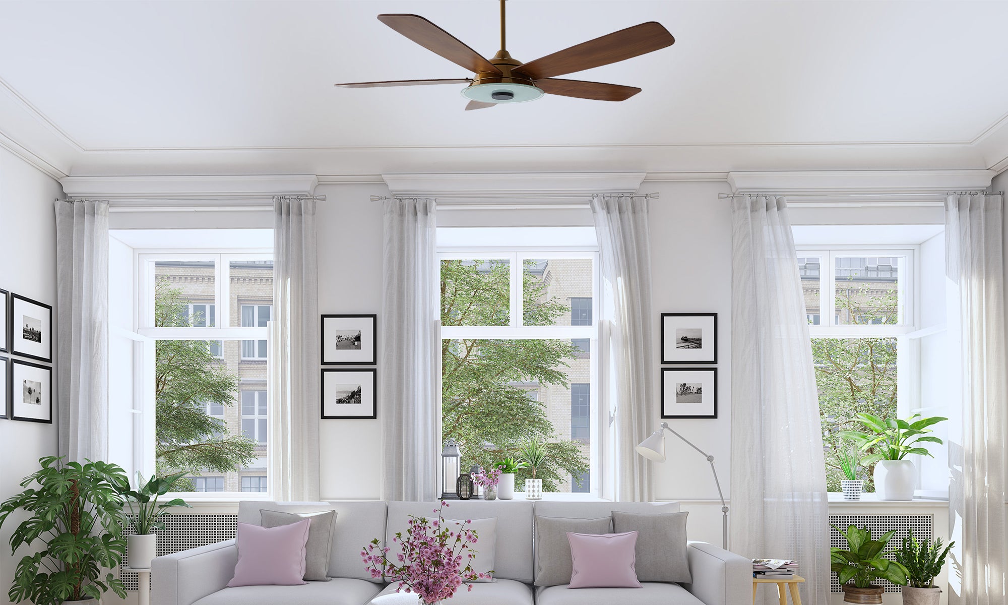 thumbnail image 2 of Arlgsite 20" Modern LED Ceiling Fan With Light – Flush Mount, App & Remote Control, Black 2 of 4
