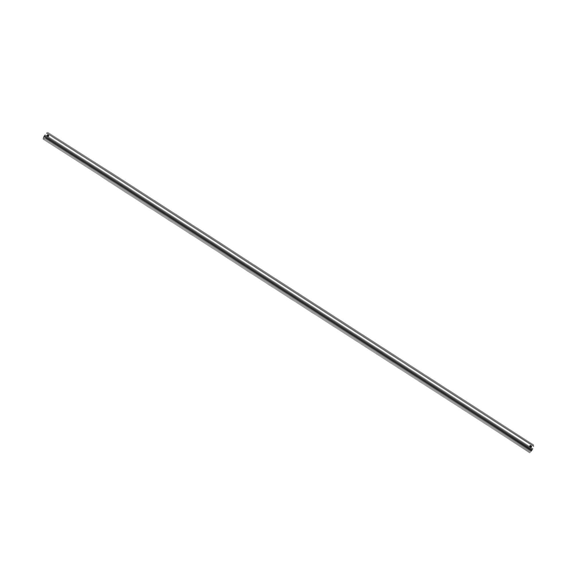 48-inch extended downrod in a sleek silver finish, designed for AC/DC motor ceiling fans to optimize airflow in large rooms with high ceilings.