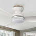 45 inch White low profile ceiling fan with dimmable LED light and remote.