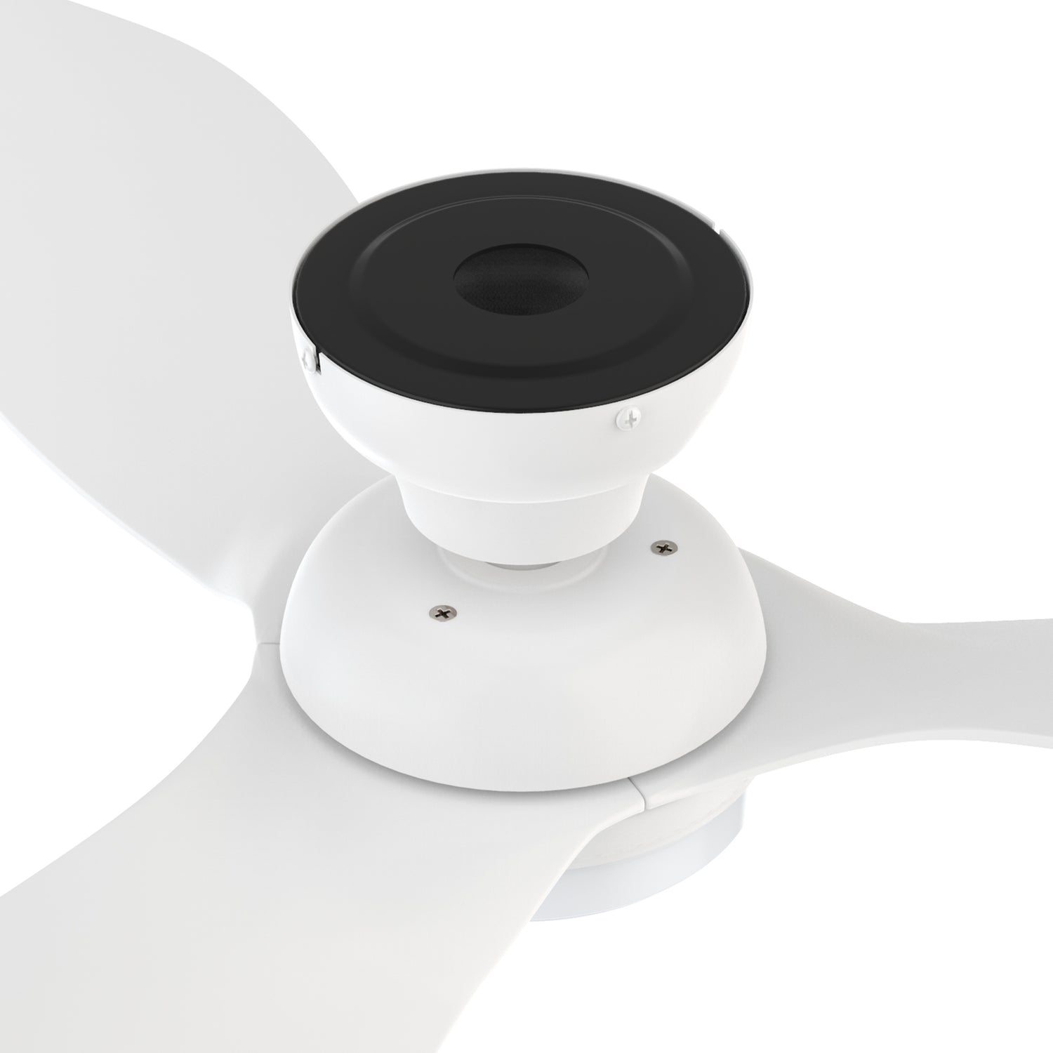 45 inch white low profile ceiling fan with light only suitable for flat ceiling.