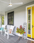 "With a contemporary design and remote control operation, this Visalia 52-inch outdoor ceiling fan is a sleek addition to any outdoor coverd space. "