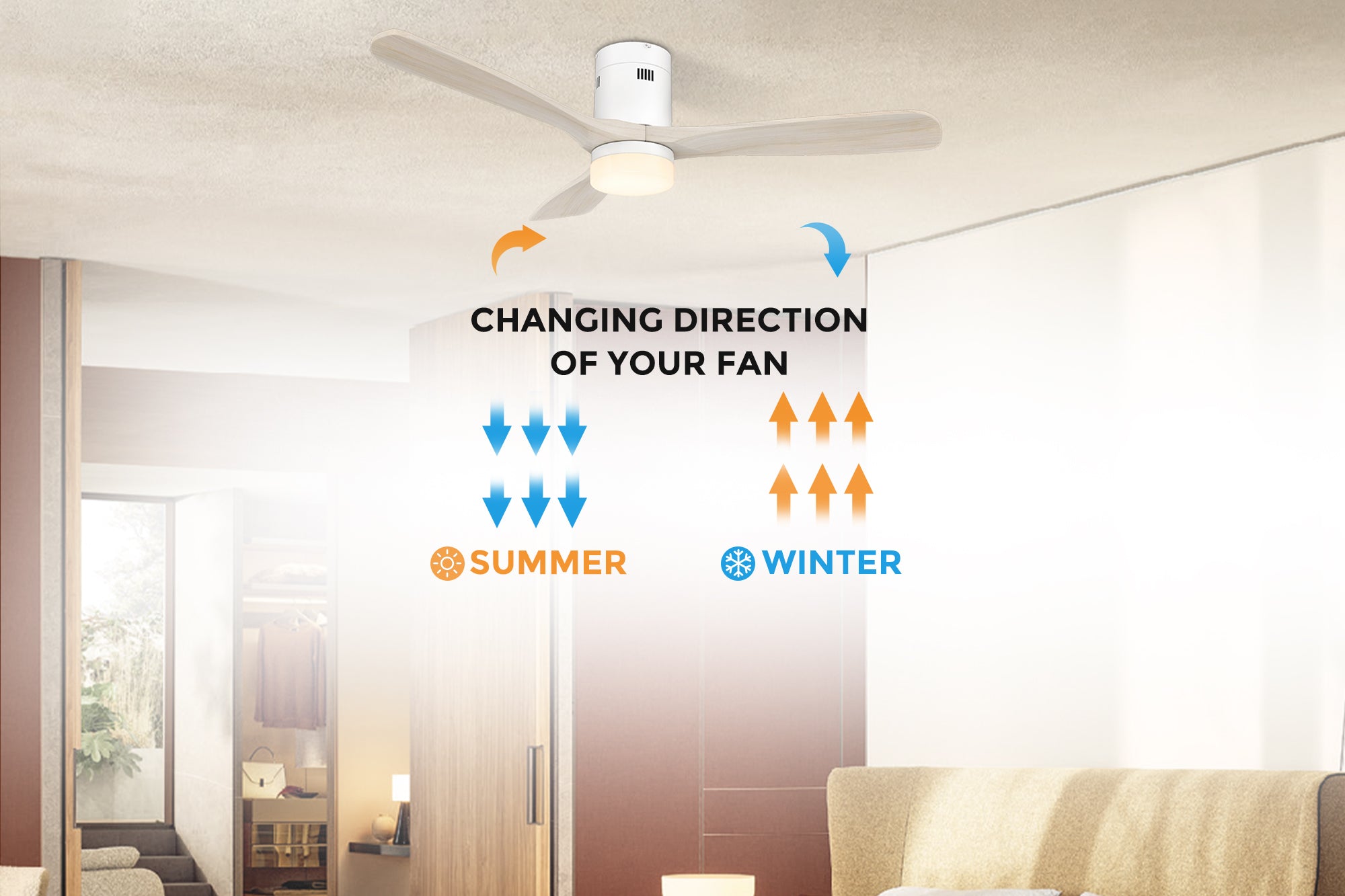 Carro-Smafan-AlfaFlush-mount-52''-Modern-smart-Ceiling-Fan-with-Dimmable-LED-Light-Kit-Reversible-Season-Mode