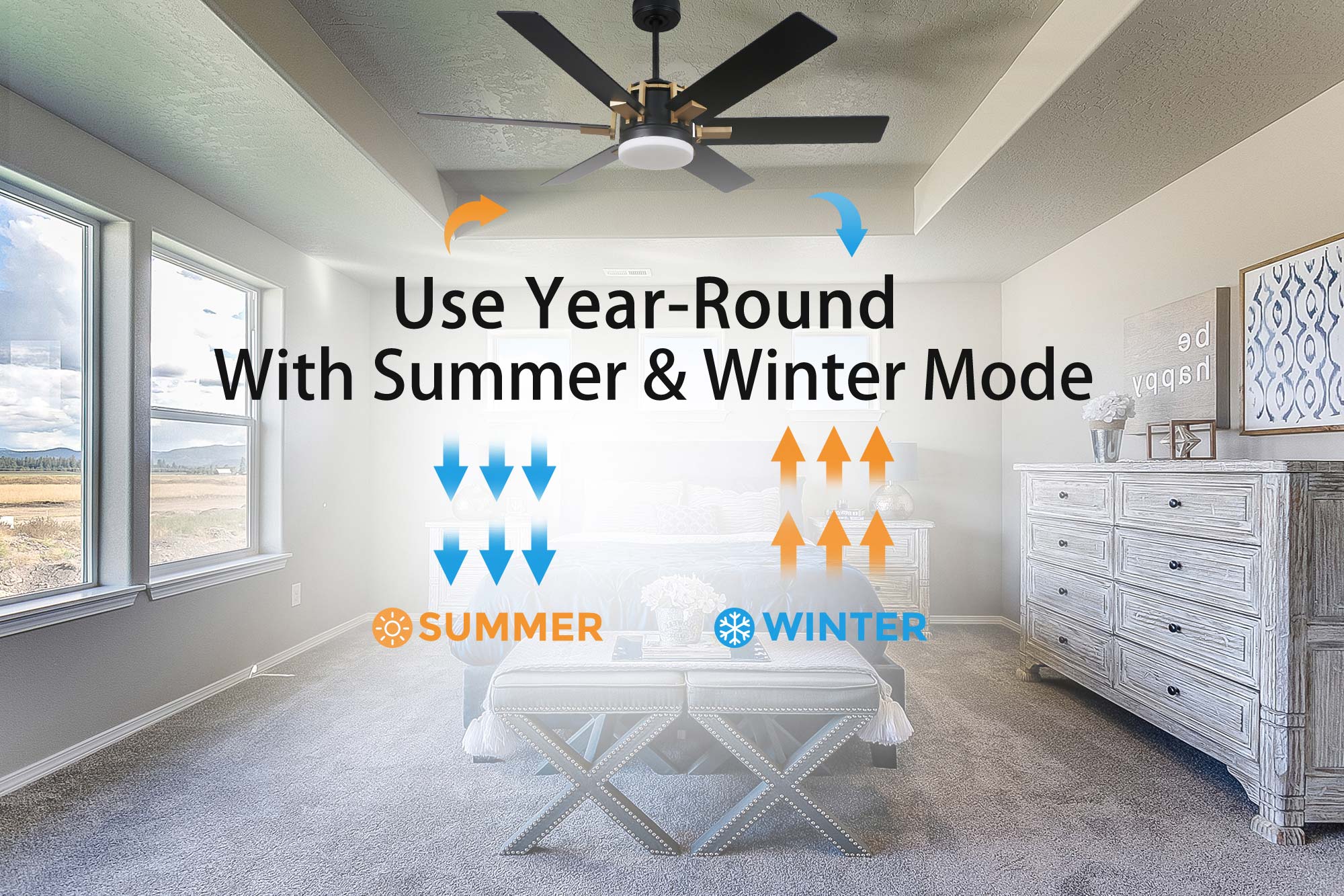 Carro-Smafan-Sennin-52''-Modern-Ceiling-Fan-Reversible-Mode