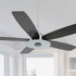 Carro Striker 56 inch outdoor smart ceiling fan with LED light kit, silver base with black blades.