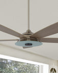 Carro Home Striker 56'' 5-Blade Smart Ceiling Fan with LED Light Kit & Remote - Silver Case and Light Wood Grain Fan Blades
