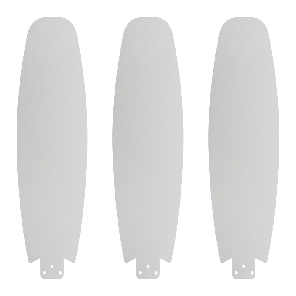 Ceiling fan with 3 plywood blades in white.