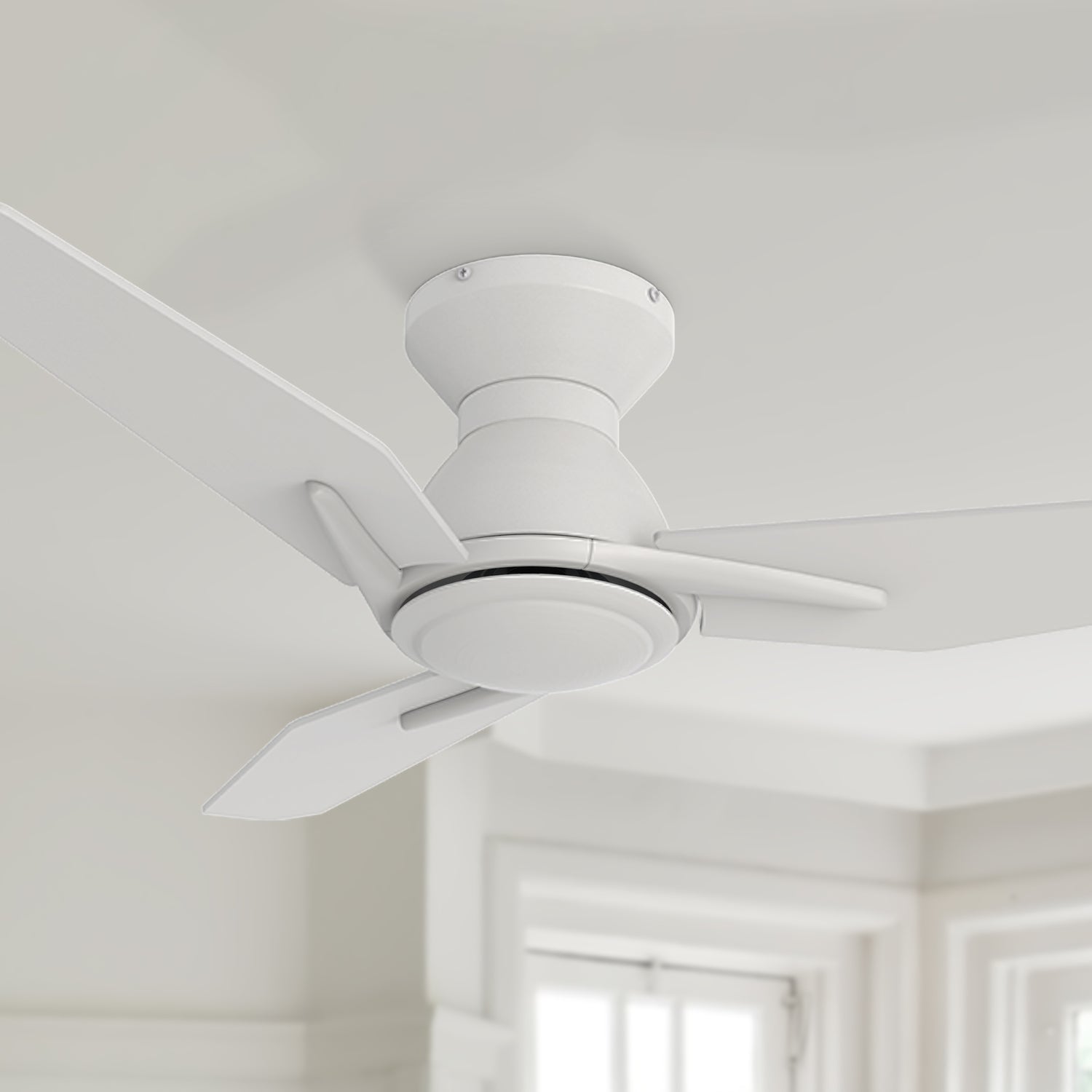 Carro smafan low-profile ceiling fans without lights 44 inch, white finish