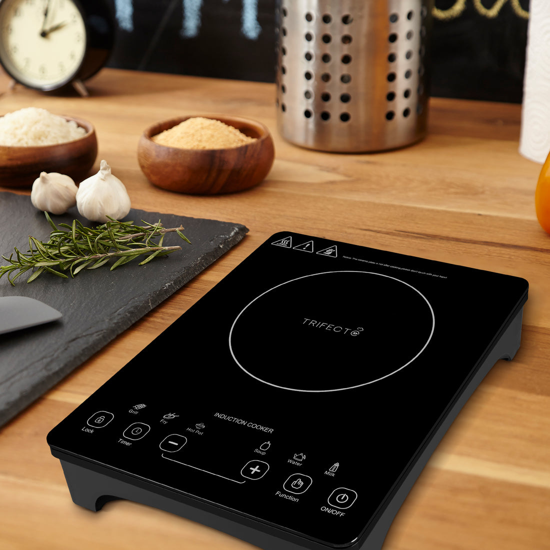 Elevate your kitchen with Lactuca Induction Cooktops: Sleek design, efficient performance, and modern aesthetic.