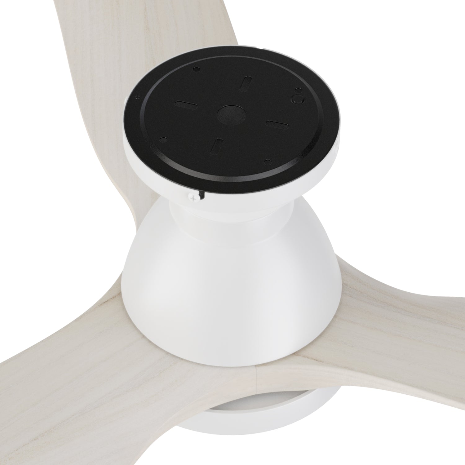 Close-up of the motor on the Lainey 52-inch low profile remote ceiling fan with light.