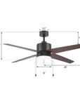 Mabel 52 inch Pull Chain Fan with LED Light