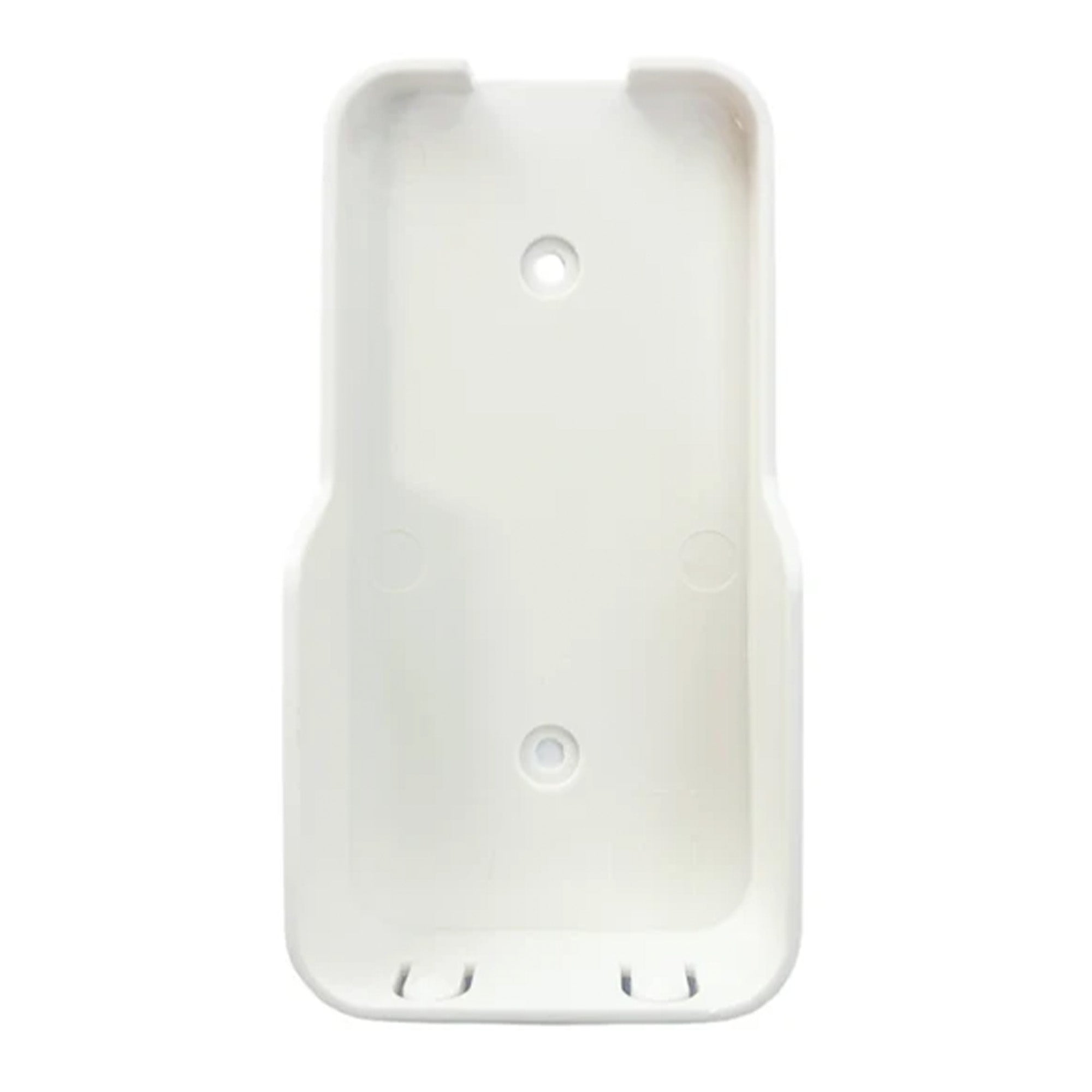 White plastic wall mount bracket designed for Carro Home DC motor fan remotes. Features two screw holes for mounting and slots at the bottom for secure remote placement.