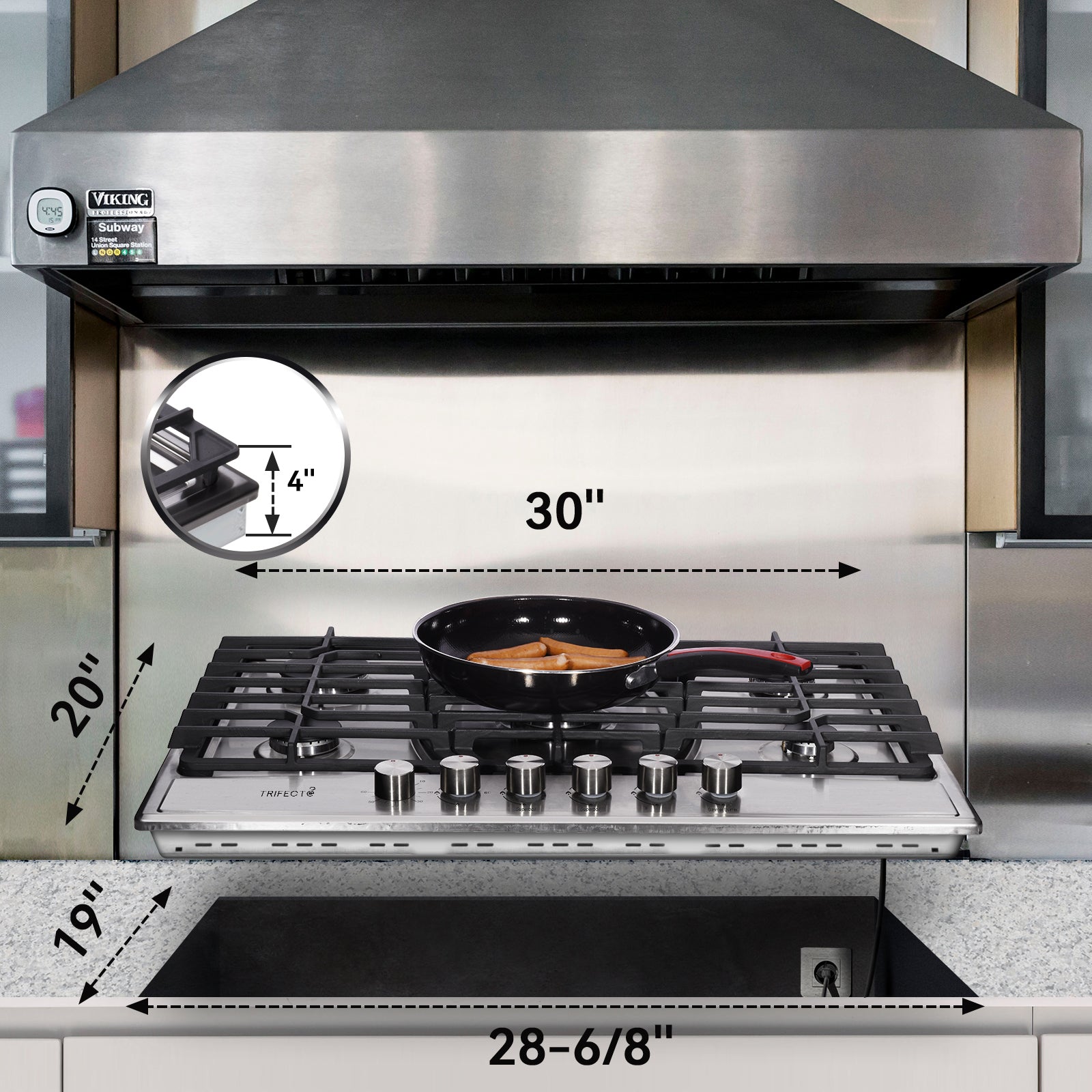 Sabroso 30" Gas Cooktops with 5 Burner