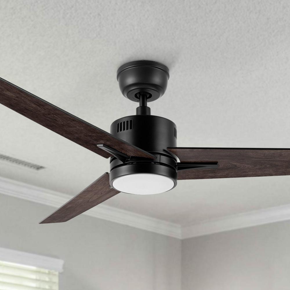 Skobeloff 52-inch ceiling fan with integrated LED light and remote control, designed for contemporary living spaces, with energy-efficient features and quiet operation.