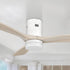 Carro Alfa 52 inch smart outdoor ceiling fan design with white finish, elegant light Wood blades and has an integrated 4000K LED daylight.