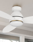 Carro Bretton 48 inch smart outdoor ceiling fan with light designed with white finish, elegant plywood blades and integrated 4000K LED daylight.