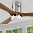 Carro Alfa 52 inch smart outdoor ceiling fan design with silver finish, elegant Solid Wood blades and has an integrated 4000K LED daylight.