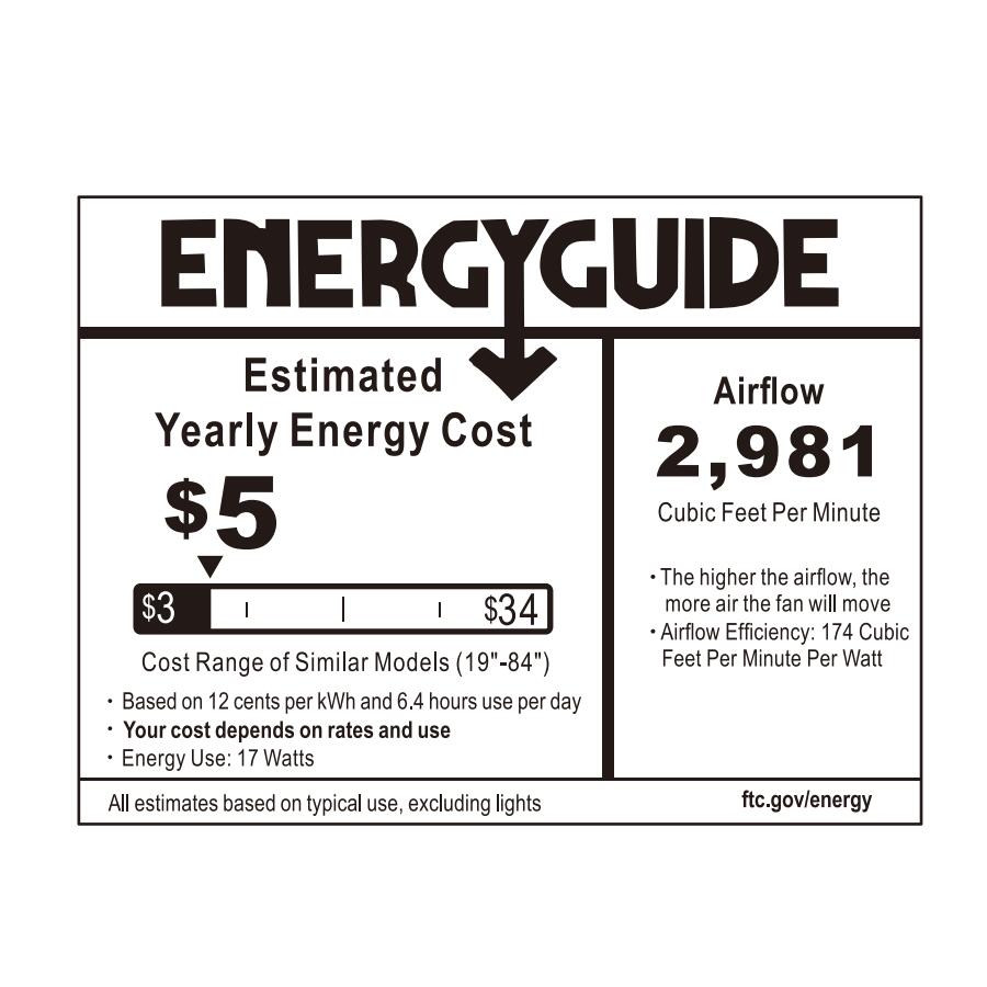 Smafan Carro Armoy 52 inch remote control ceiling with light energy guide.