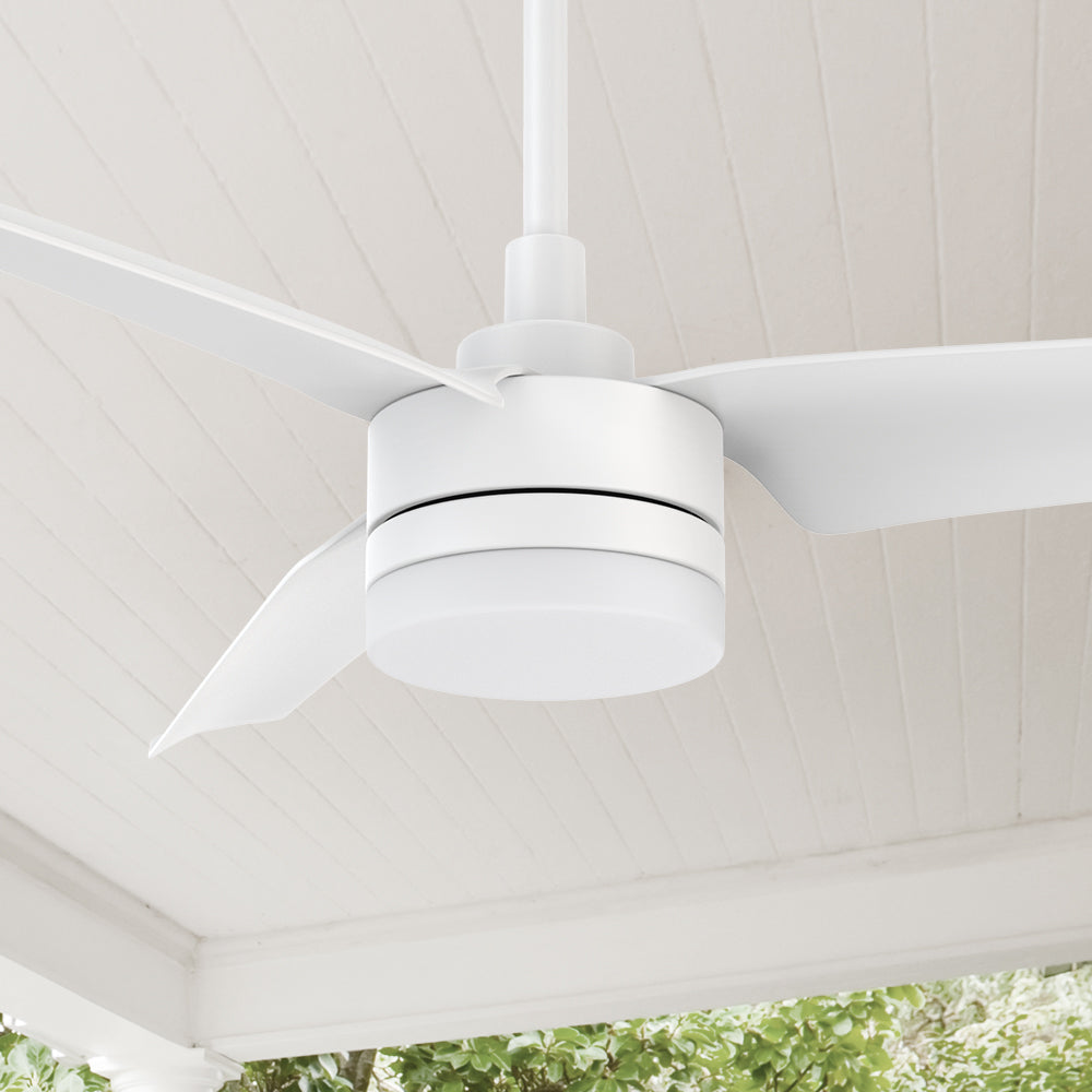 With a downrod, this Attis outdoor ceiling fan with 3 blades can be angled mounted in your patio.