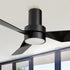 Carro Barnet 44 inch small flush mount ceiling fan design with Black finish, strong ABS blades and integrated 4000K LED cool light.