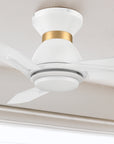 Carro Smafan Brooks 52 inch smart ceiling fans design with white and gold finish, use elegant Plywood blades and has an integrated 4000K LED daylight.