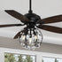 Carro Cedar 52 inch crystal ceiling fan design with wood finish, elegant Plywood blades and compatible with LED bulb(Not included).