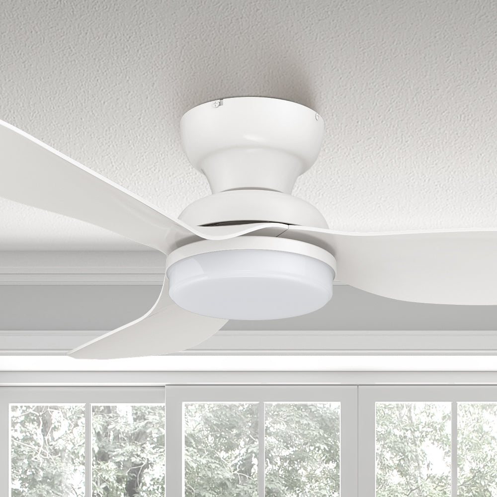 Carro Cerise 45 inch smart ceiling fan designed with White finish, strong ABS blades and integrated 4000K LED daylight.