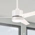 Carro Dulac 52 inch pull-chain ceiling fan design with White finish, elegant Plywood blades and integrated 3000K LED warm light.