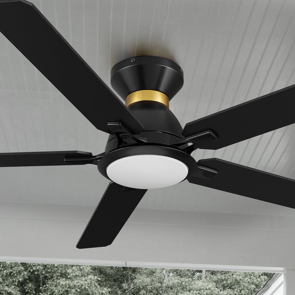 Smafan Essex 52 inch flush mount smart ceiling fans with remote. with an integrated 4000K LED daylight.