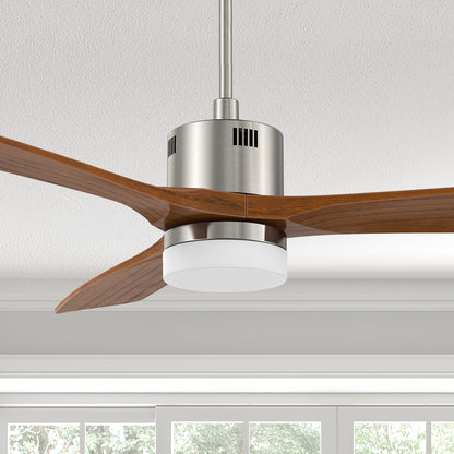 This Eton low-profile outdoor ceiling fan features a reversible motor and smart home functions, making it a versatile and stylish addition to any outdoor living area 