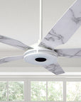 Carro Explorer 56'' 5-blade smart ceiling fan with LED light kit and remote, white case and white fan blades.