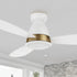 Carro Fayette 52 inch smart ceiling fan with light, flush mount design, white and gold finish, elegant Plywood blades and integrated 4K LED daylight.