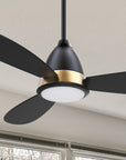 Carro Fayette 52 inch smart ceiling fan with light design with black and gold finish, elegant Plywood blades and integrated 4K LED daylight.