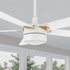 Carro Granby 52 inch smart outdoor ceiling fan with light, white and gold finish, elegant plywood blades and has an integrated 4000K LED daylight.