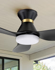 The Smafan Joliet Smart Ceiling Fan with 3 blades and a 45-iade of nch blade sweep with a swift modern appearance. Its compact size is perfect for smaller bedrooms.