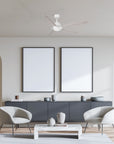 Remote control ceiling fan adds a stylish touch to living room decor, providing comfort and convenience at your fingertips.