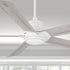 Carro Kalmar 60 inch remote control ceiling fan design with a white and lightwood finish, elegant Plywood blades and an integrated 4000K LED cool light.