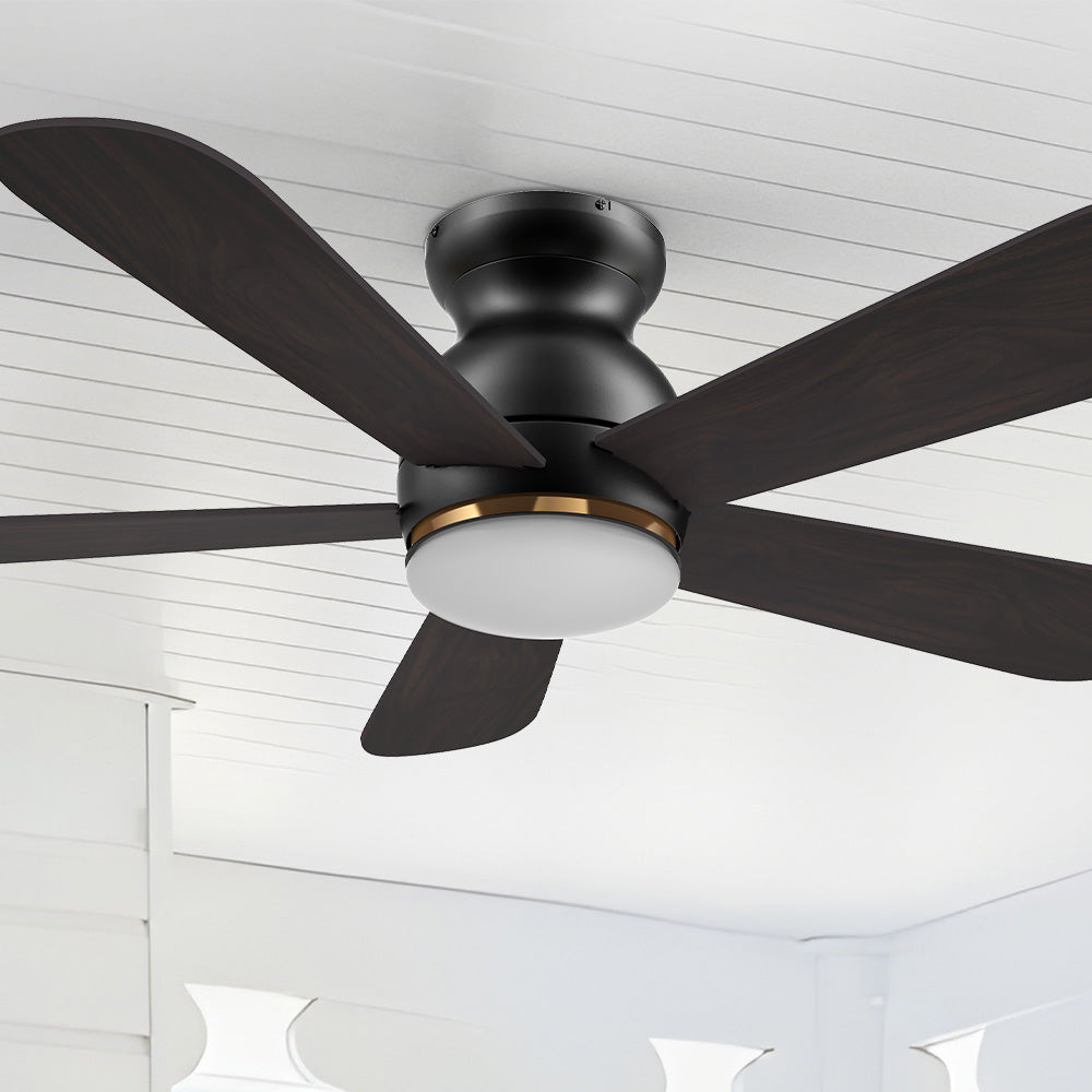 Carro Kaze 48 inch smart ceiling fan designed with Black finish, use elegant Plywood blades and has an integrated 4000K LED daylight.