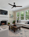Carro Marais 52 inch pull-chain ceiling Fan design with elegant dark wood plywood blades and charming LED light.