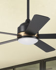 Smafan Carro Soran 52 inch smart ceiling fan designed with Black finish, elegant Black Plywood blades and has an integrated 3000K LED warm light.