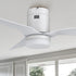 Carro Striver 48 inch outdoor ceiling fan with white design, flush mounted in a smart home.