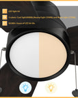 Carro Troyes 52 inch pull-chain ceiling fan with 1300 lumens LED light kit, 50,000+ Hours Light Life Span.