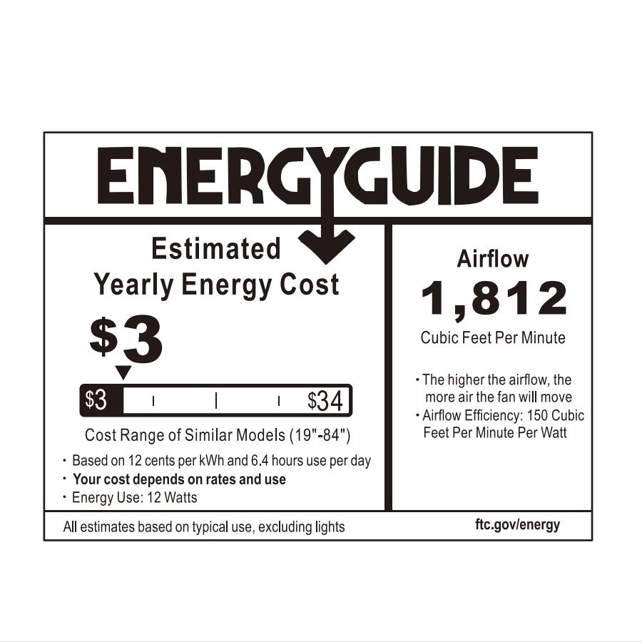 Smafan Carro Vant 44 inch remote control ceiling with light energy guide.