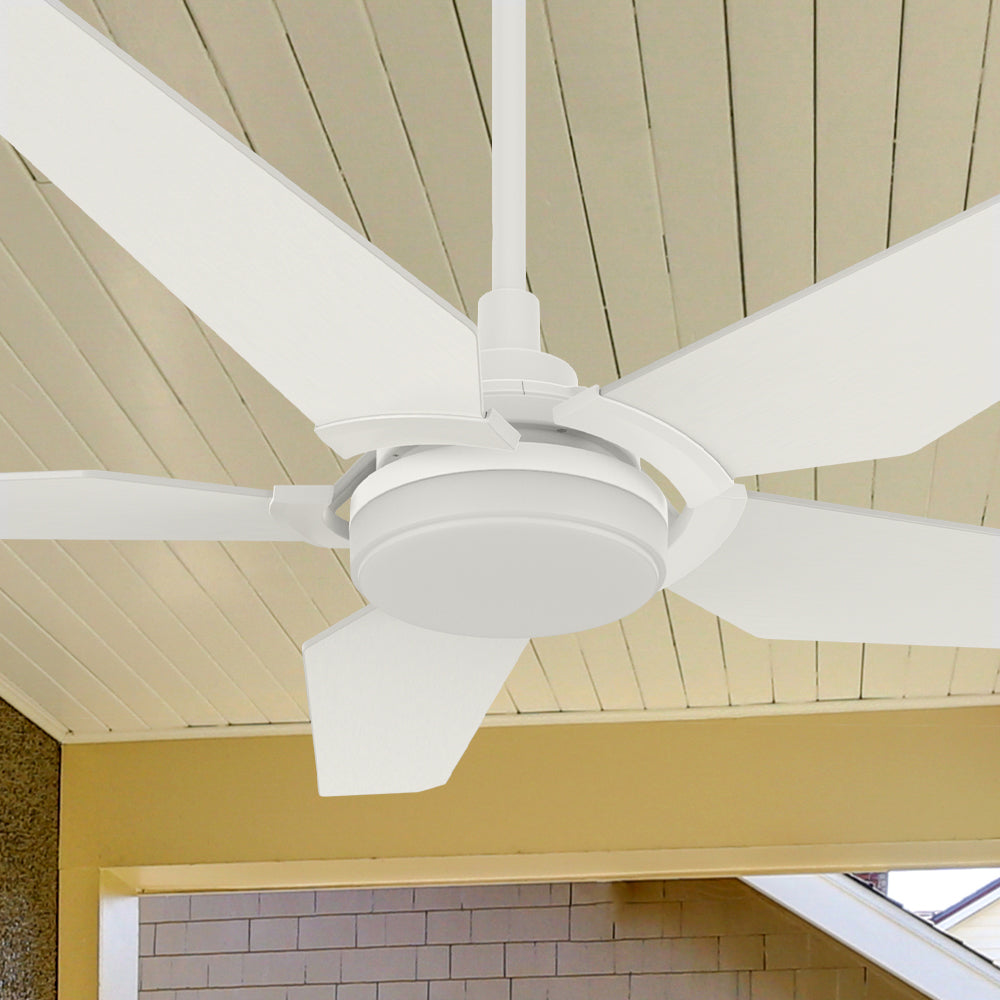 Smafan Voyager 52 inch smart ceiling fan designed with elegant plywood blades, Glass shade and has an integrated 4000K LED daylight.