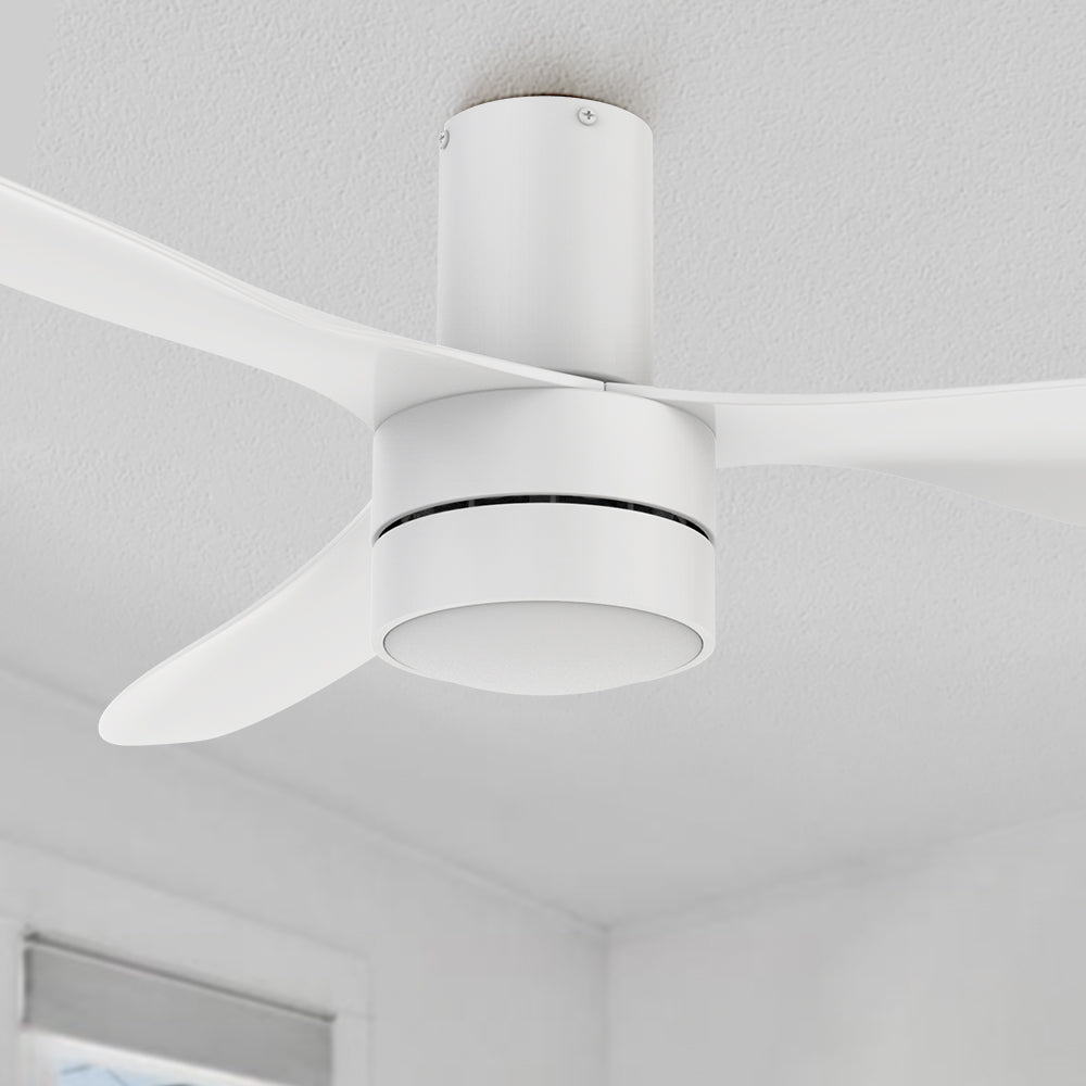 Carro Xander 52 inch ceiling fan with White finish, strong ABS blades and integrated 4000K LED cool light.