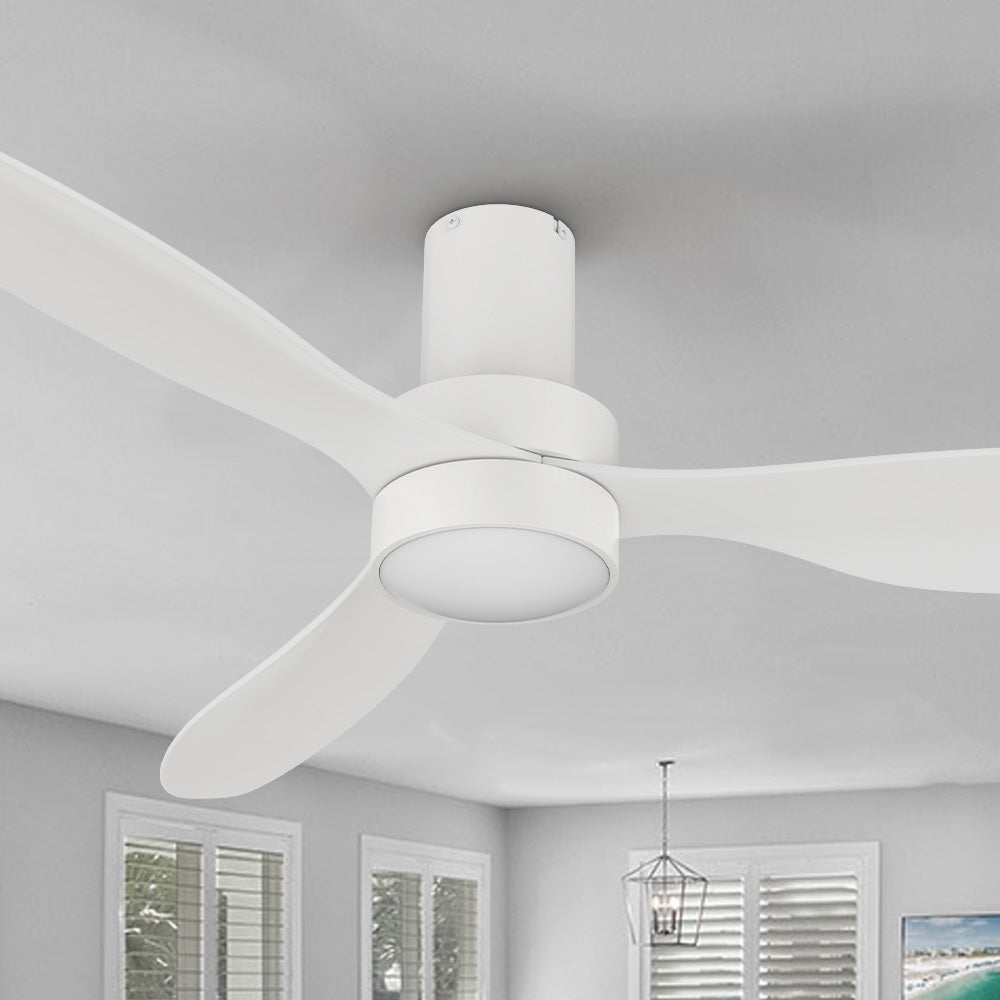 Carro Xander 52 inch ceiling fan with White finish, strong ABS blades and integrated 4000K LED cool light.
