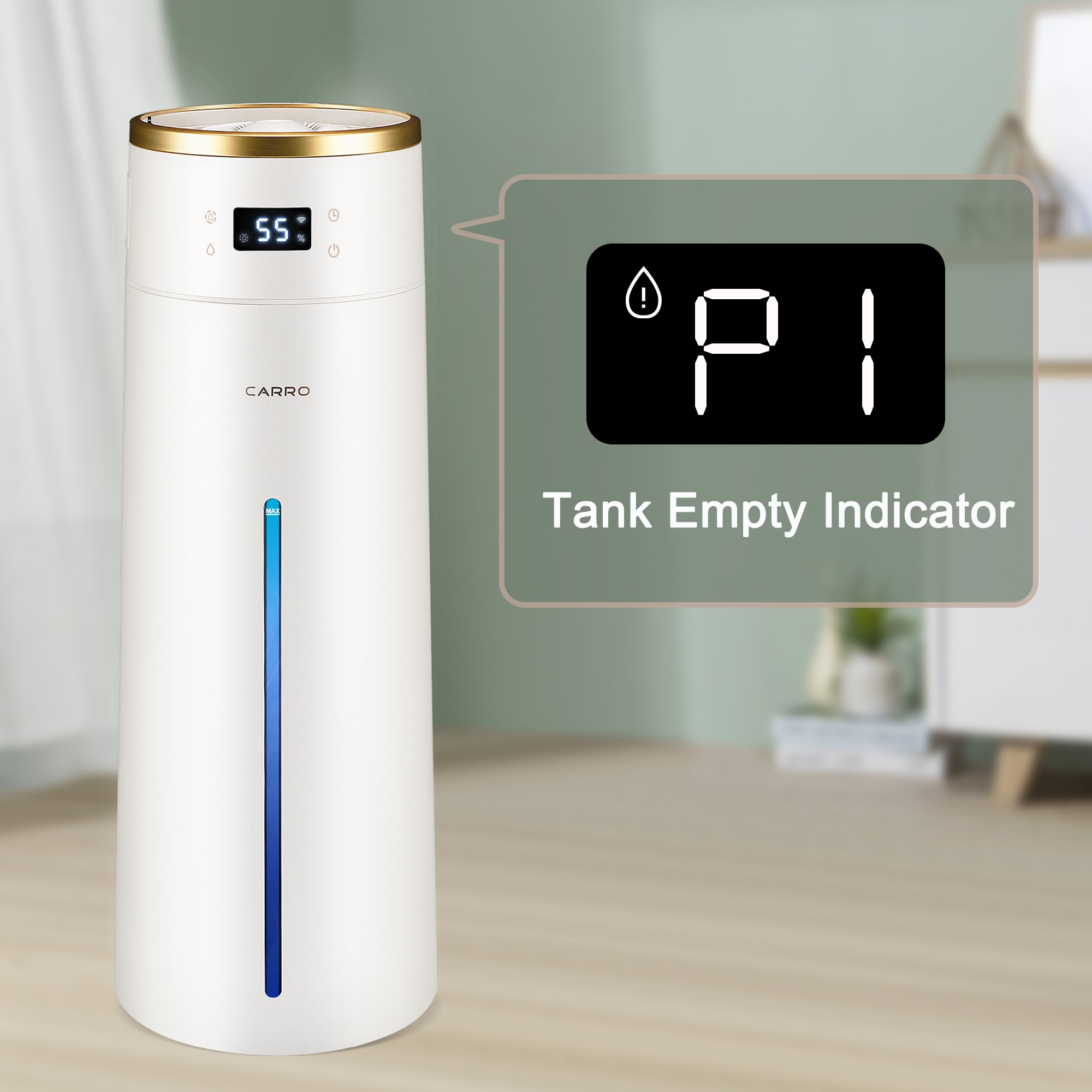 Humidifier with shortage of water indicator