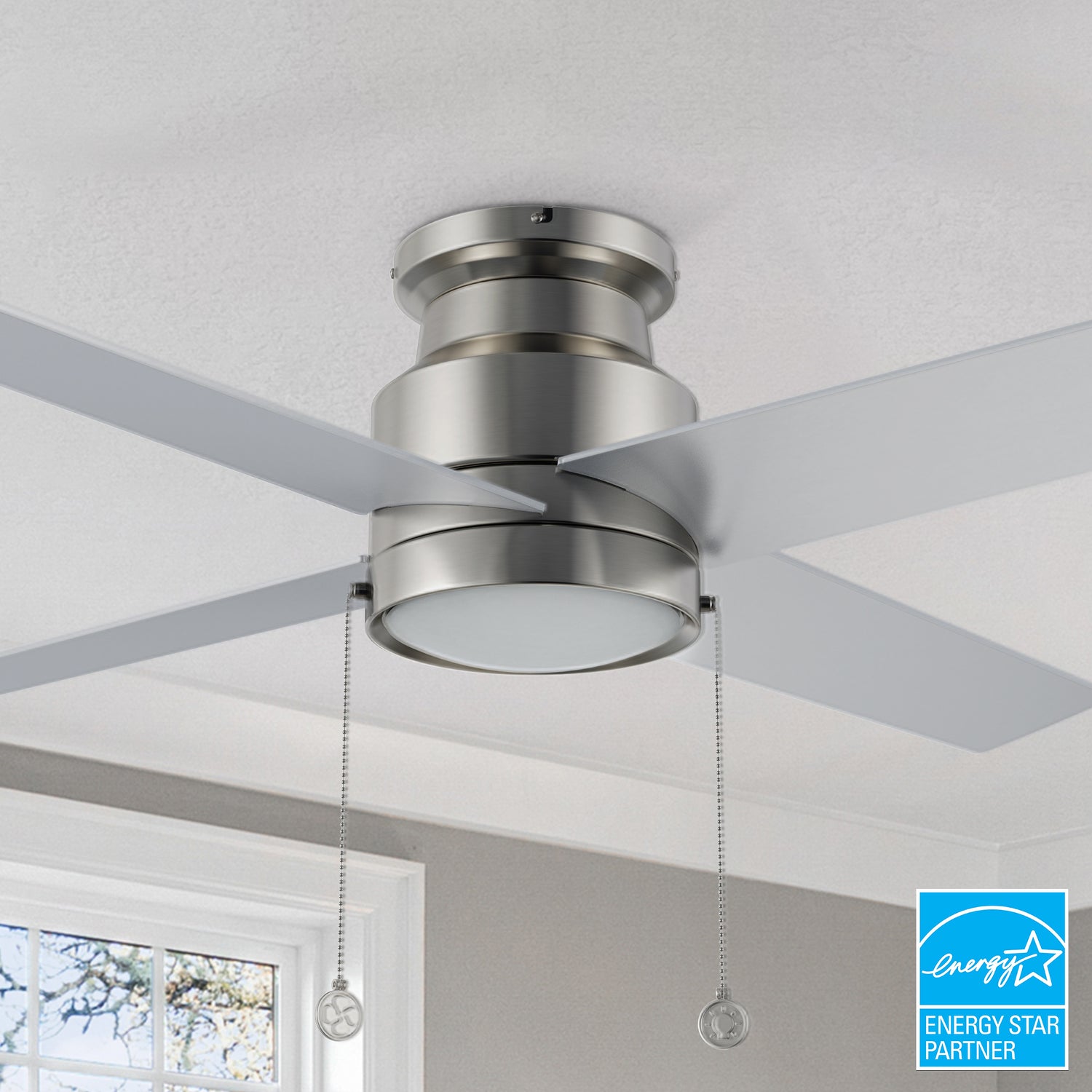 This Luft 52” flush mount best ceiling fan with light and 4 blades is for indoor space.