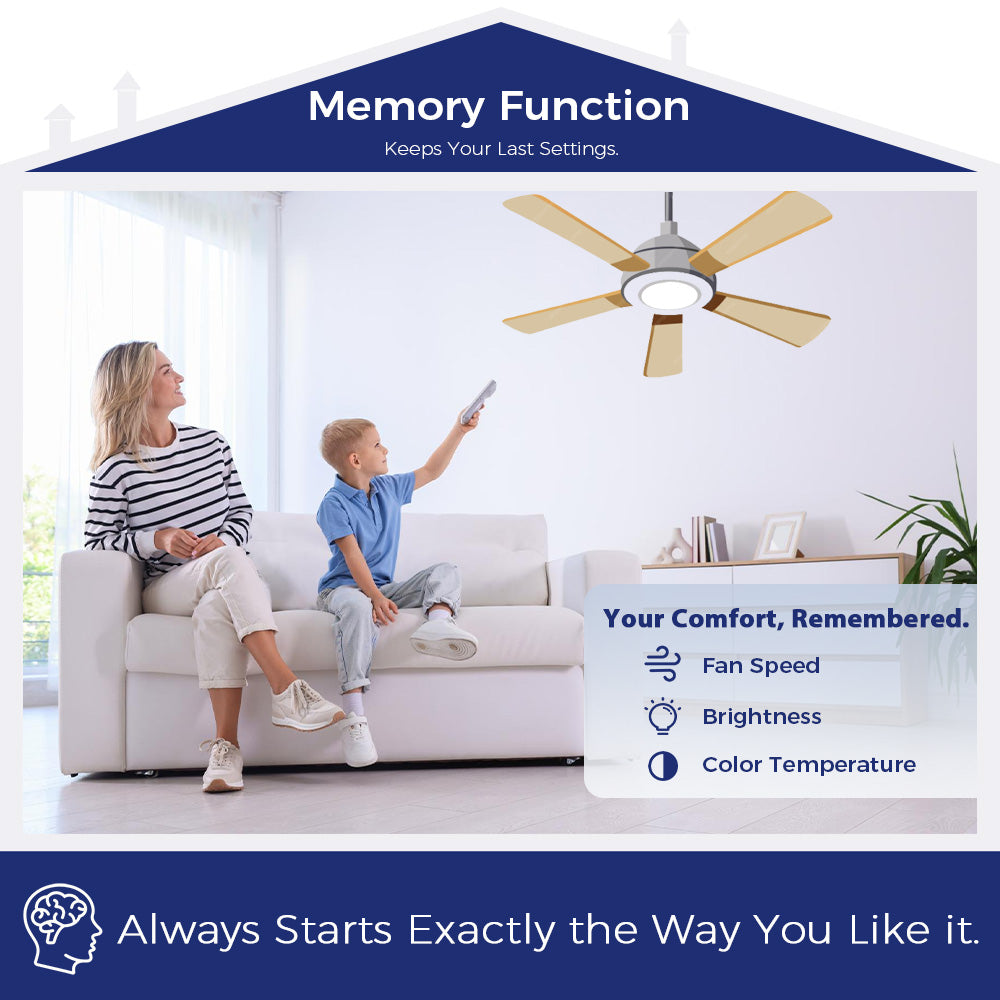 Striver Ⅱ Outdoor Smart Ceiling Fan with LED Light with Remote 48 inch