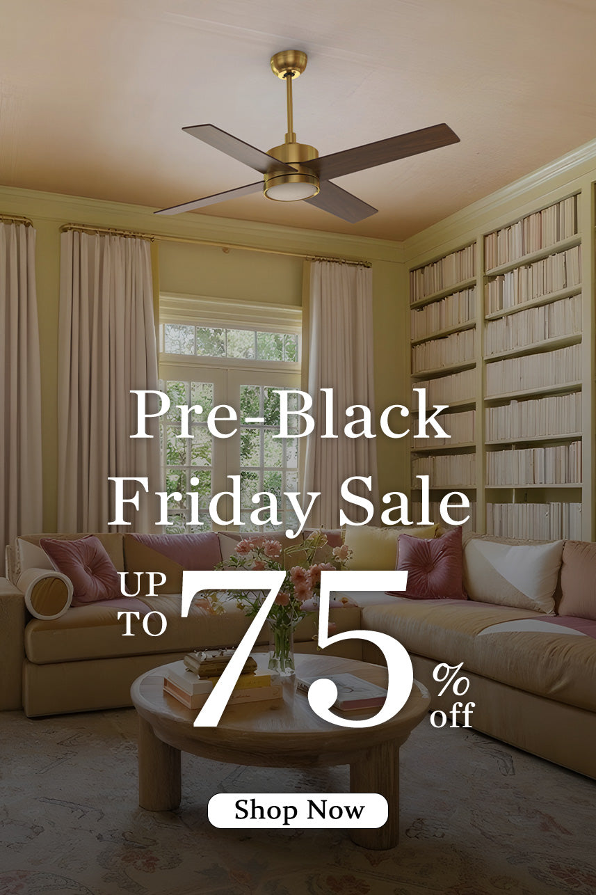 A wide, bright room with a high, vaulted white paneled ceiling from which a large, dark modern ceiling fan hangs.Daventry Best High CFM 65-inch matte black ceiling fan with 7 sleek blades and integrated dimmable LED light, designed for large indoor spaces, controlled by a remote, enhancing airflow and providing versatile lighting. The room features a dining area with a long table and chairs situated in front of expansive glass windows and doors that offer a view of lush greenery or a pool area outside.