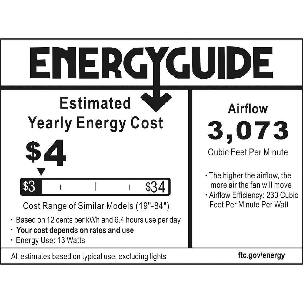 energy efficient ceiling fans 52 inch guide label